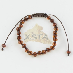 Adjustable teething bracelet cherry color